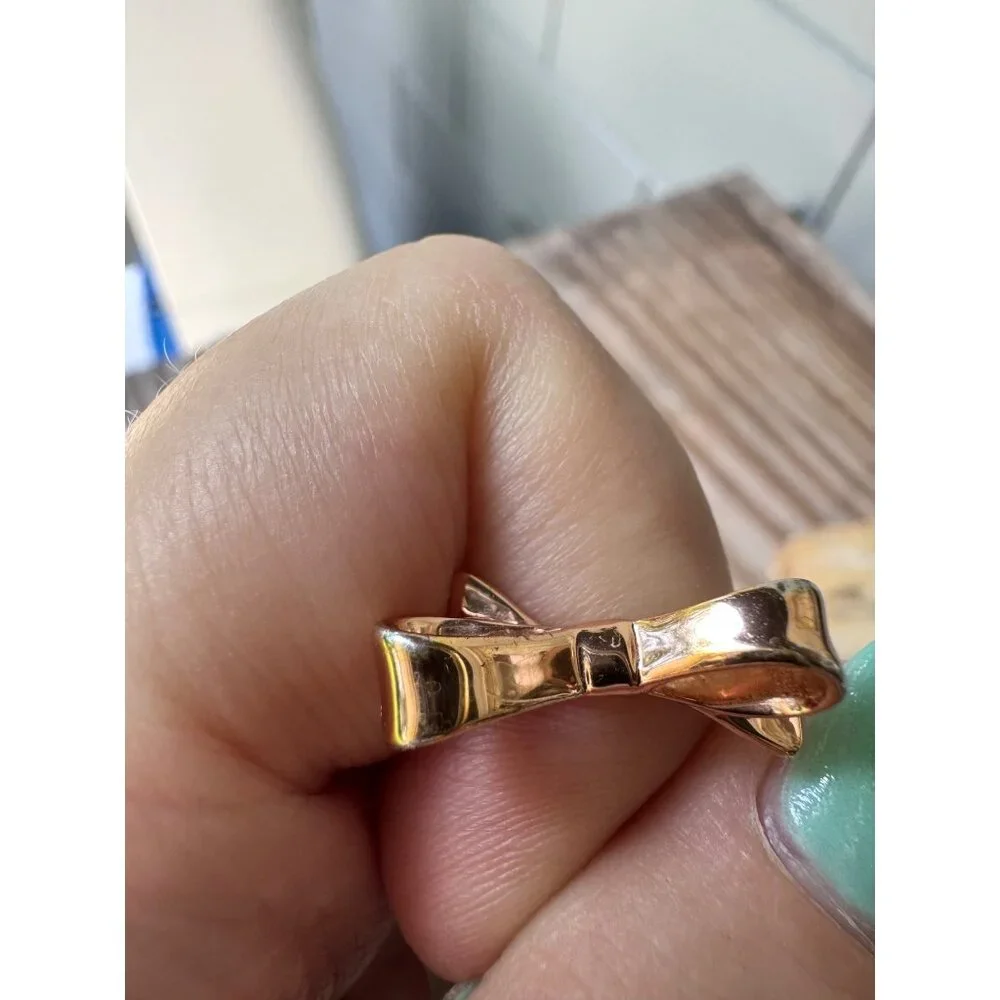 Kate Spade Gold Tone Bow Ring Size 8 Elegant Fashion Jewelry - Picture 5 of 11